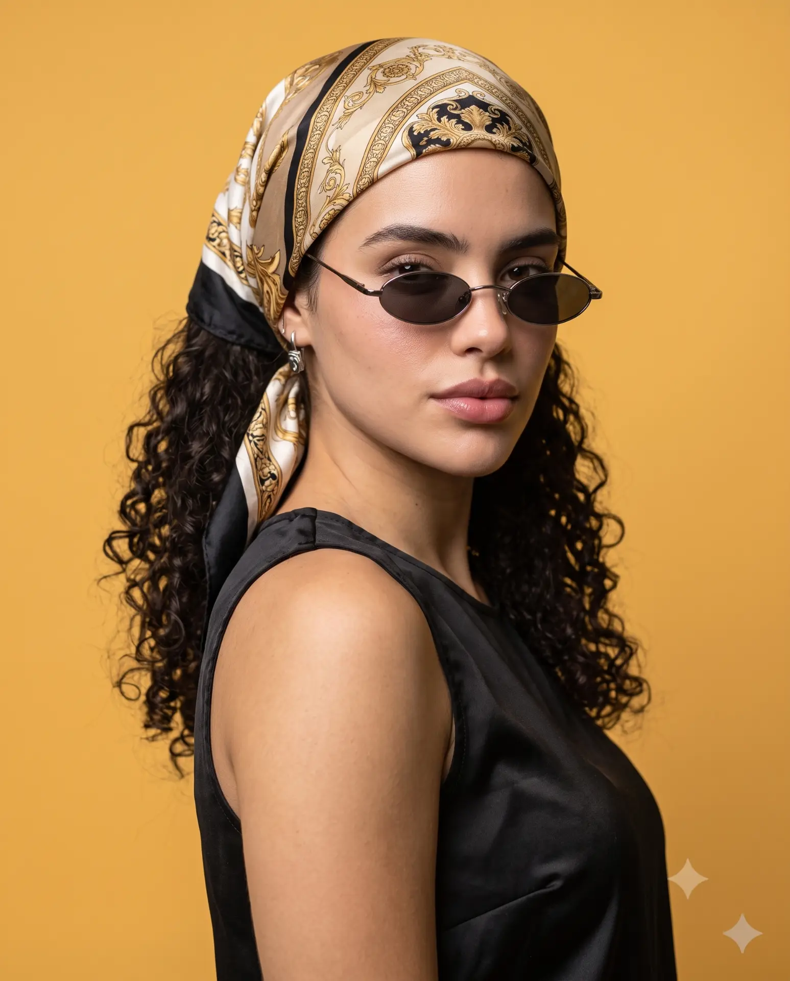 Lenço de Seda Mostarda