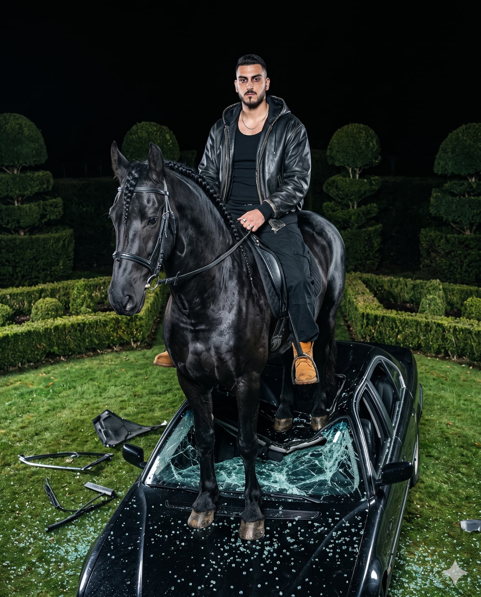 Cavalo Sobre o Carro