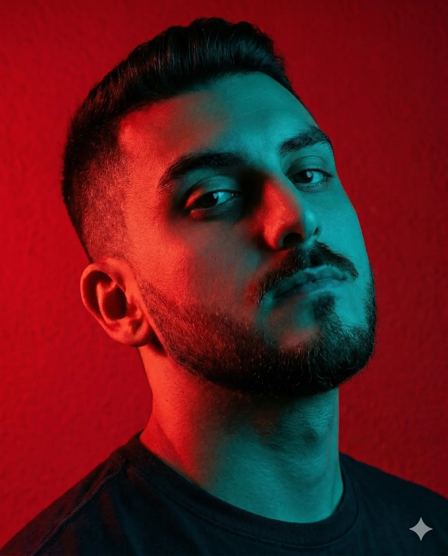 Vermelho e Ciano